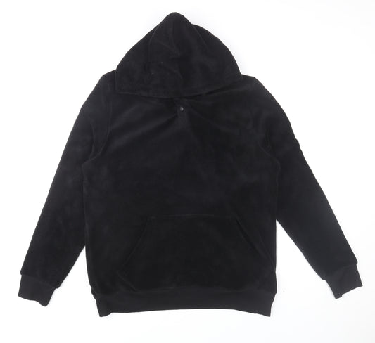 George Mens Black Fleece Pullover Hoodie Size M Regular Fit