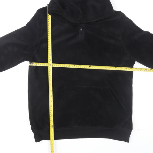 George Mens Black Fleece Pullover Hoodie Size M Regular Fit