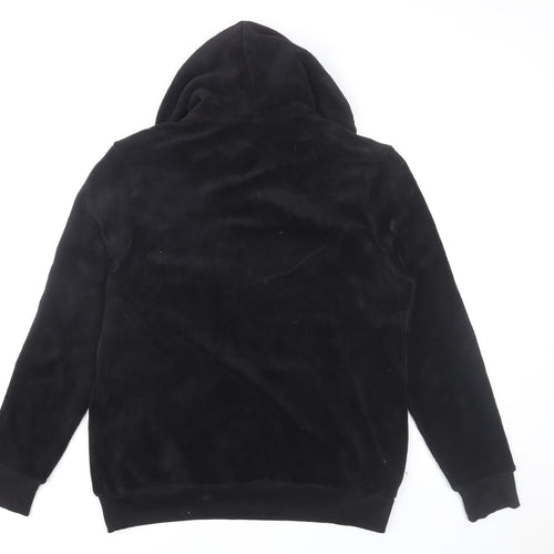 George Mens Black Fleece Pullover Hoodie Size M Regular Fit