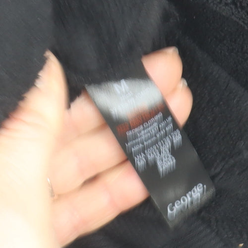 George Mens Black Fleece Pullover Hoodie Size M Regular Fit
