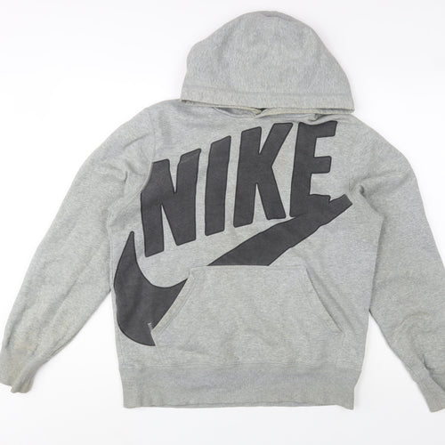 Nike Mens Grey Pullover Hoodie Size S Sportswear Graphic Print