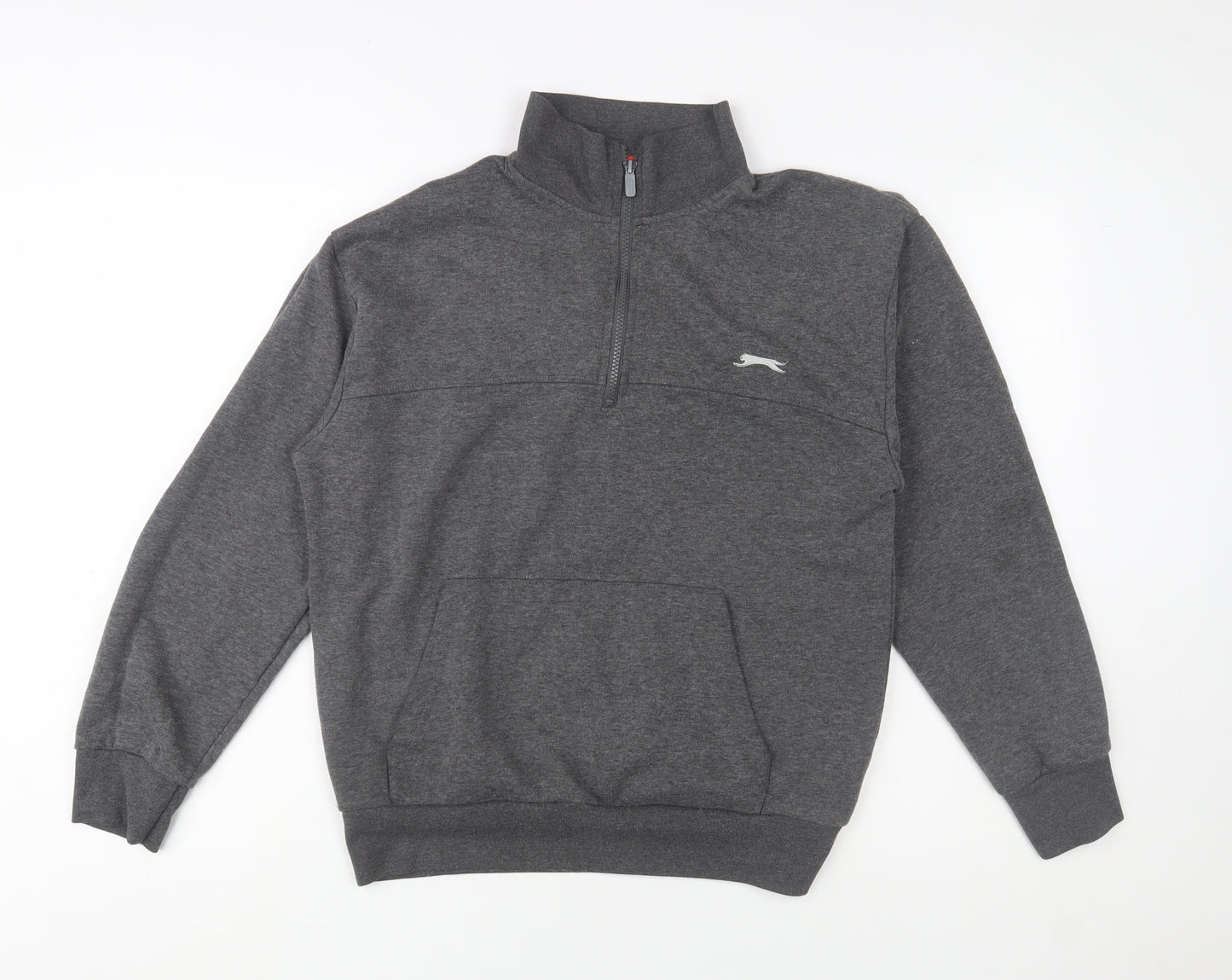 Slazenger Men’s Grey 1/4 Zip Fleece Sweatshirt Size L Regular Fit