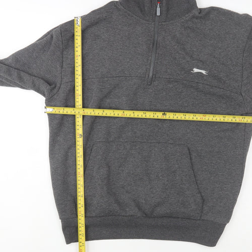 Slazenger Men’s Grey 1/4 Zip Fleece Sweatshirt Size L Regular Fit