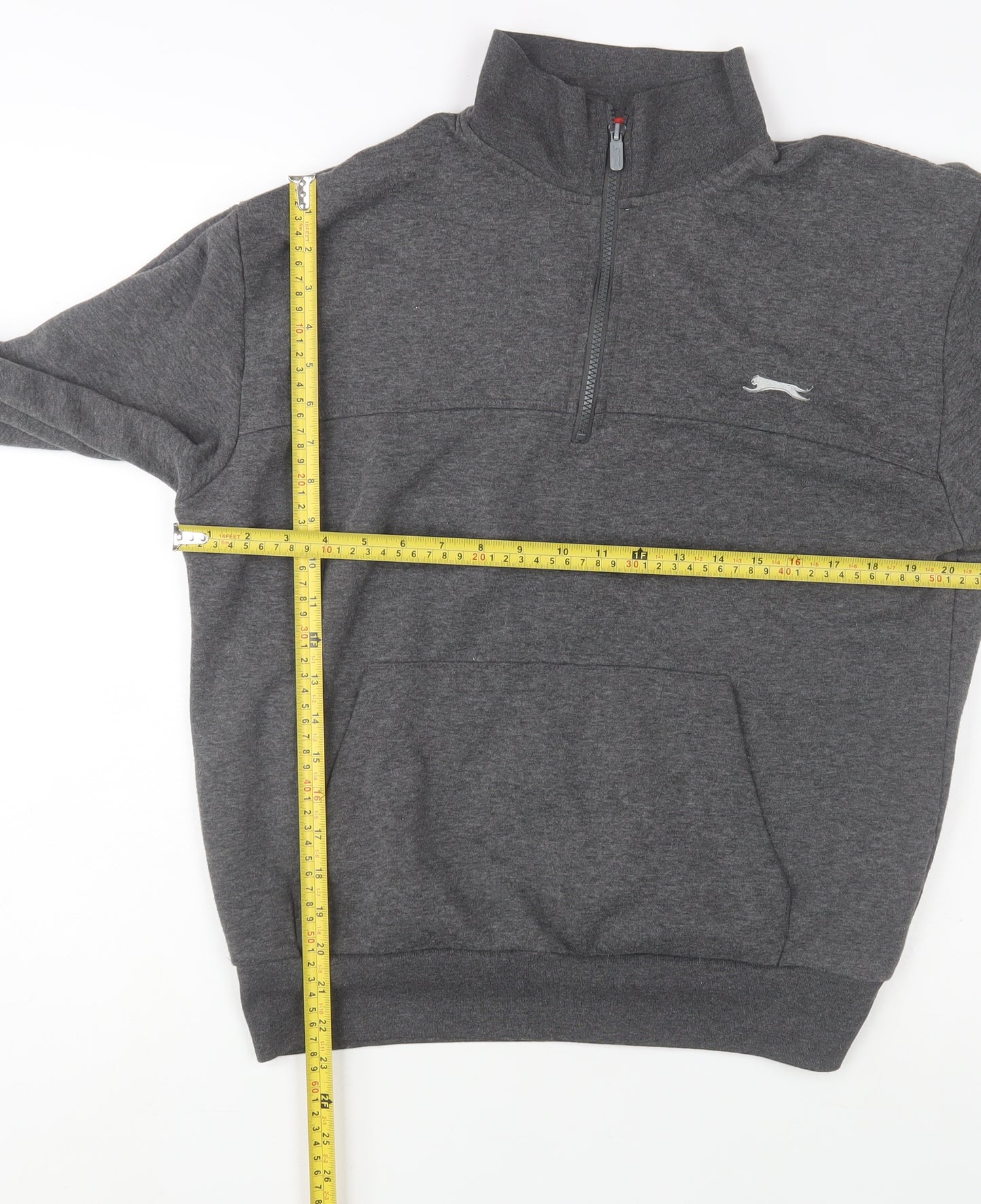 Slazenger Men’s Grey 1/4 Zip Fleece Sweatshirt Size L Regular Fit