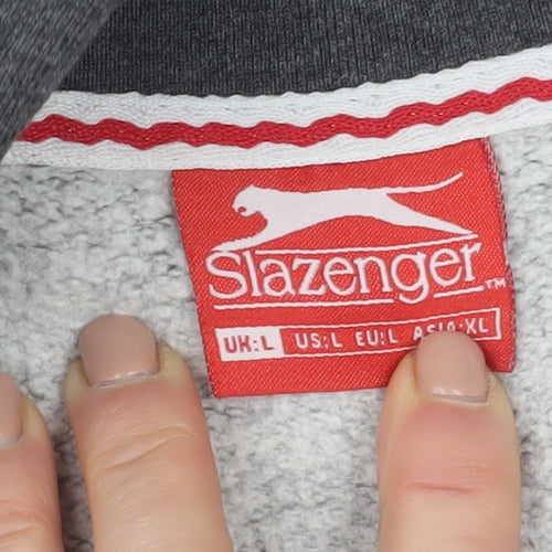 Slazenger Men’s Grey 1/4 Zip Fleece Sweatshirt Size L Regular Fit