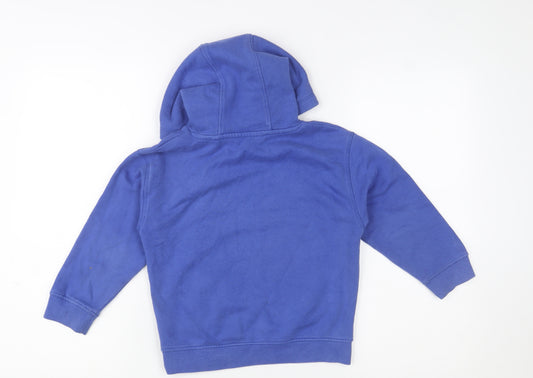 Next Boys Blue Pullover Hoodie Cotton Blend Size 6 Years