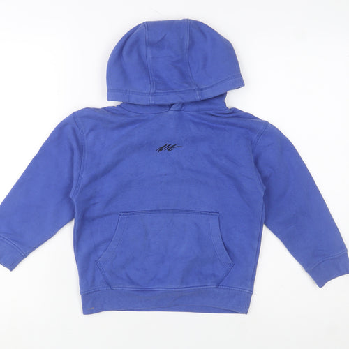 Next Boys Blue Pullover Hoodie Cotton Blend Size 6 Years