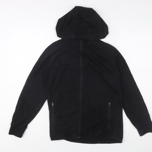 Next Boys Black Hooded Zip Fleece Jacket 11 Years Regular Fit
