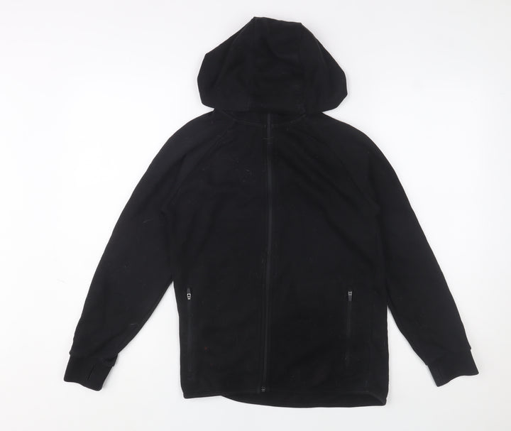 Next Boys Black Hooded Zip Fleece Jacket 11 Years Regular Fit