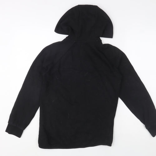 Next Boys Black Hooded Zip Fleece Jacket 11 Years Regular Fit