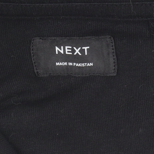 Next Boys Black Hooded Zip Fleece Jacket 11 Years Regular Fit