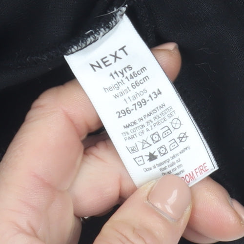 Next Boys Black Hooded Zip Fleece Jacket 11 Years Regular Fit