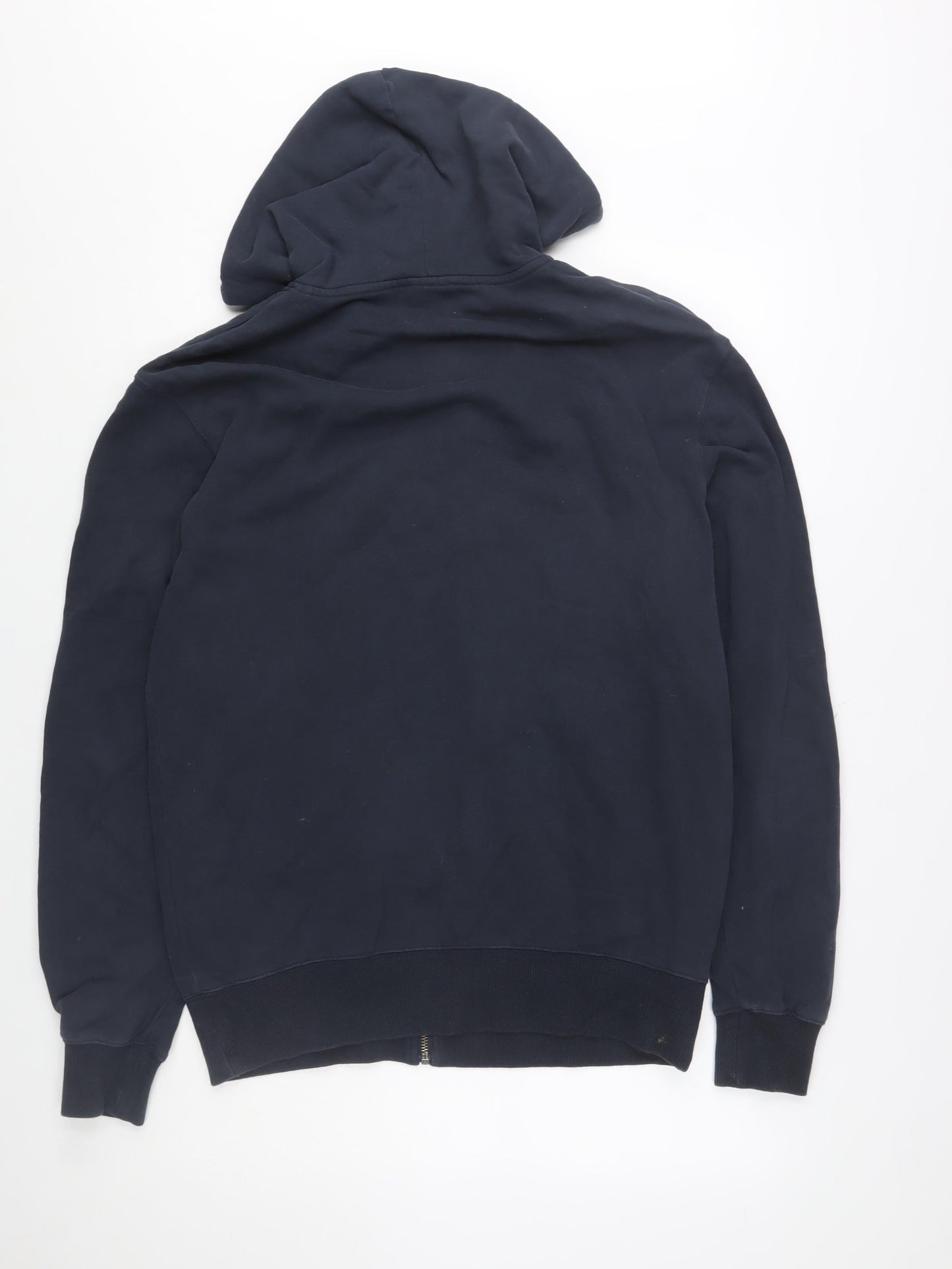 Robin Ruth Men Blue L Basic Hooded Full Zip Cotton Jacket