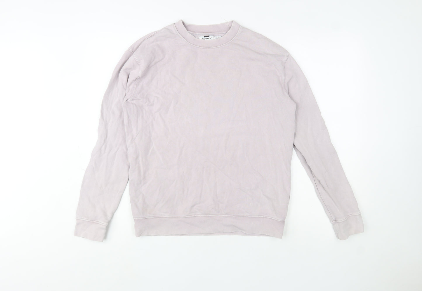 Topman Men’s Beige XS Crew Neck Cotton Pullover Sweatshirt