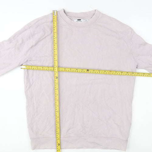 Topman Men’s Beige XS Crew Neck Cotton Pullover Sweatshirt