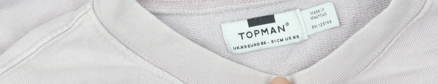 Topman Men’s Beige XS Crew Neck Cotton Pullover Sweatshirt