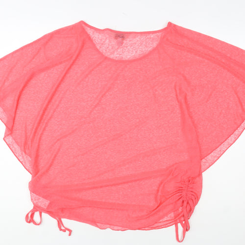 Billie & Blossom Women’s Pink Sheer Tunic Blouse UK 14 Relaxed Fit