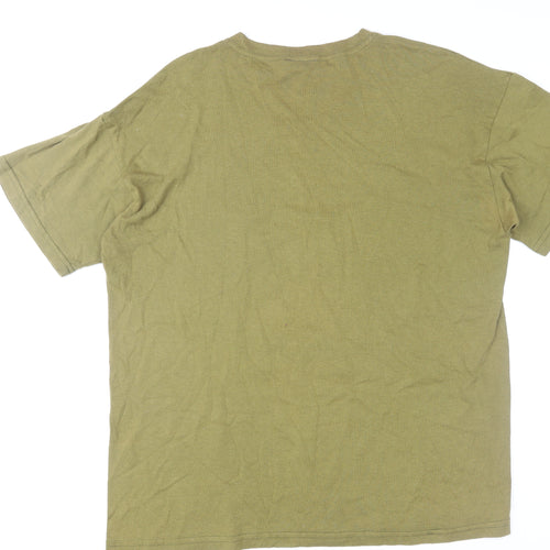 Mood Men’s Green Floral Print Vintage Short Sleeve T-Shirt XL