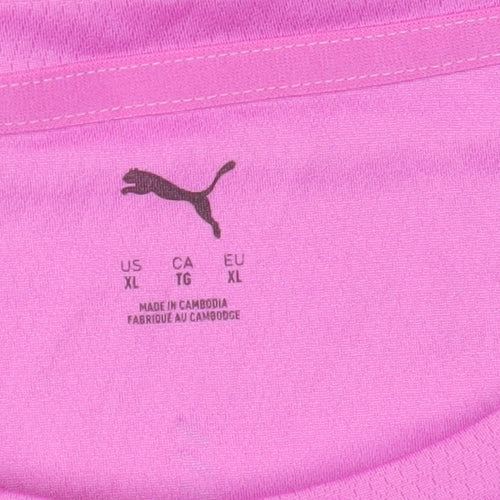 Puma Womens Pink XL DryCELL Short Sleeve Active T-Shirt