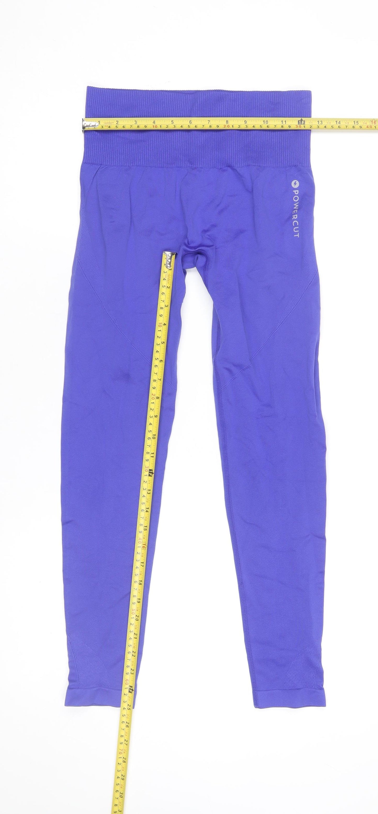 Powercut Women's Purple Seamless Leggings L Activewear Gym Yoga