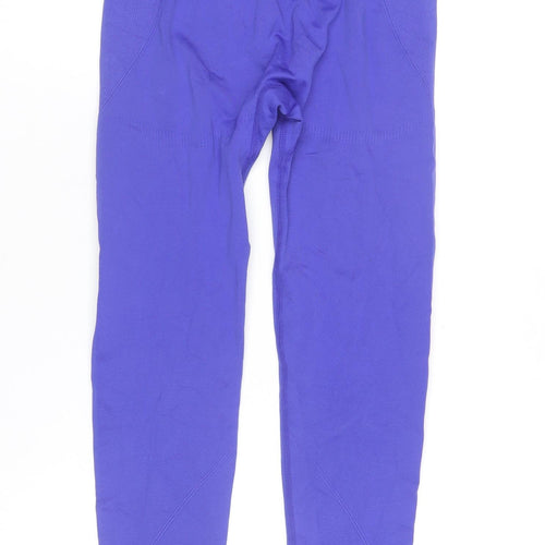 Powercut Women's Purple Seamless Leggings L Activewear Gym Yoga