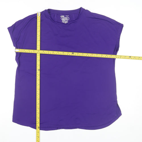 Dunnes Stores Women Purple Active T-Shirt M Polyester Elastane