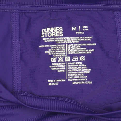Dunnes Stores Women Purple Active T-Shirt M Polyester Elastane