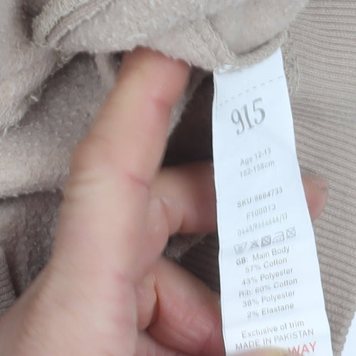 New Look Girls Beige Varsity Jacket 915 Age 12-13 Snap Button Casual