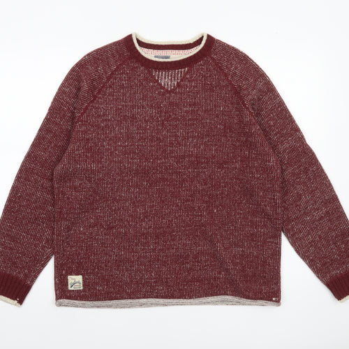 Tokyo Laundry Men's Red Knit Crew Neck Jumper Size M