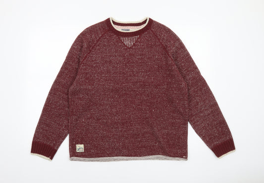 Tokyo Laundry Men's Red Knit Crew Neck Jumper Size M