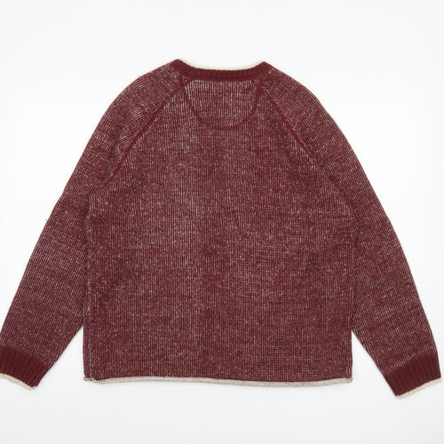 Tokyo Laundry Men's Red Knit Crew Neck Jumper Size M