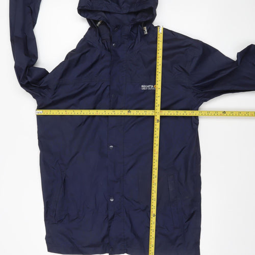 Regatta Men's Blue Waterproof Hooded Rain Jacket Size M