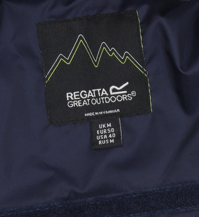 Regatta Men's Blue Waterproof Hooded Rain Jacket Size M