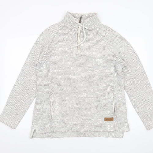 Weird Fish Womens Beige 1/4 Zip Cotton Blend Pullover Sweatshirt Size 16