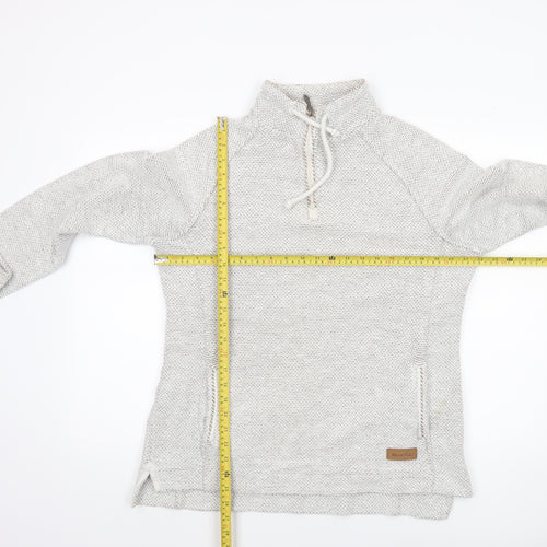 Weird Fish Womens Beige 1/4 Zip Cotton Blend Pullover Sweatshirt Size 16