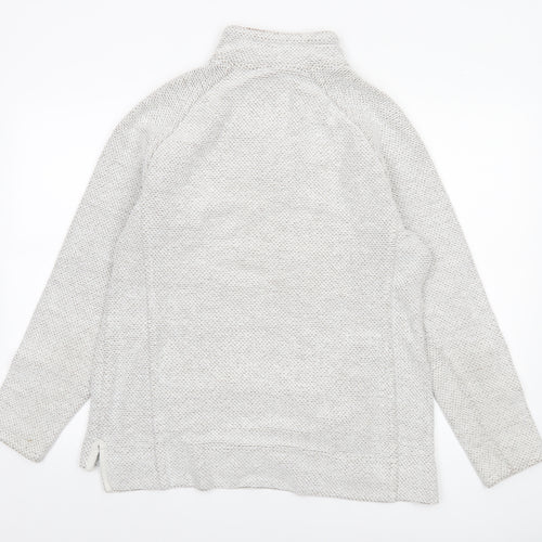 Weird Fish Womens Beige 1/4 Zip Cotton Blend Pullover Sweatshirt Size 16