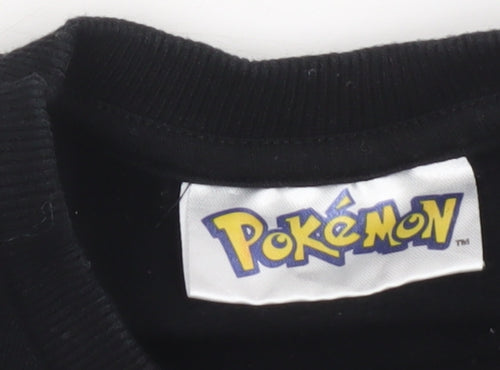 Tu Boys Black Pokémon Pikachu Sweatshirt 9 Years Long Sleeve Graphic Pullover