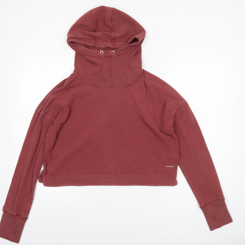 Sweaty Betty Womens Burgundy L Pullover Hoodie Relaxed Fit Cropped Sweatshirt