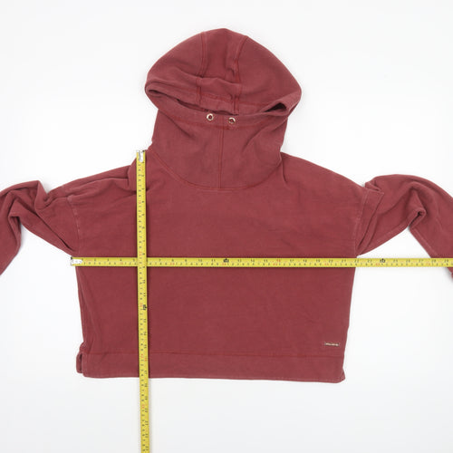 Sweaty Betty Womens Burgundy L Pullover Hoodie Relaxed Fit Cropped Sweatshirt
