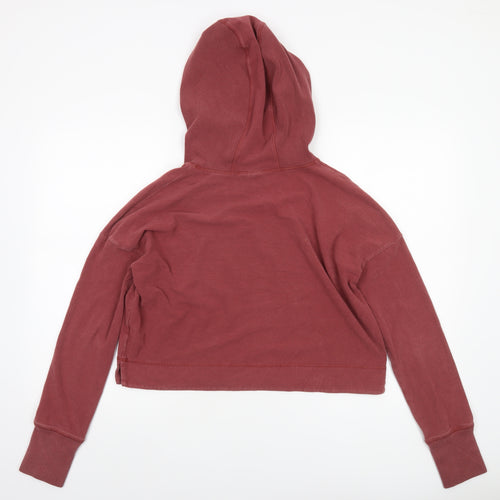 Sweaty Betty Womens Burgundy L Pullover Hoodie Relaxed Fit Cropped Sweatshirt