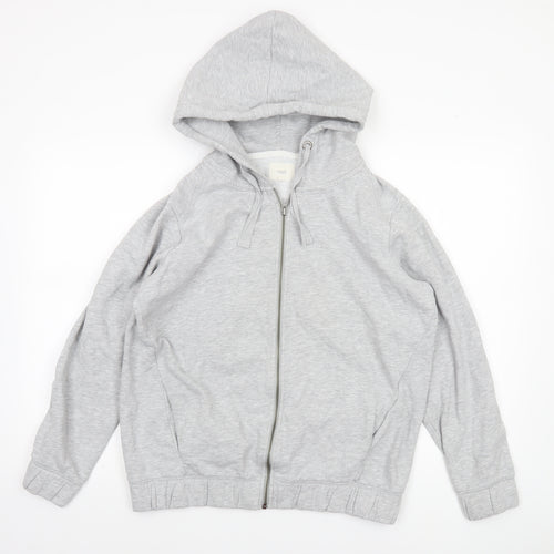 Next Womens Grey Full Zip Hoodie Size 14 Cotton Blend