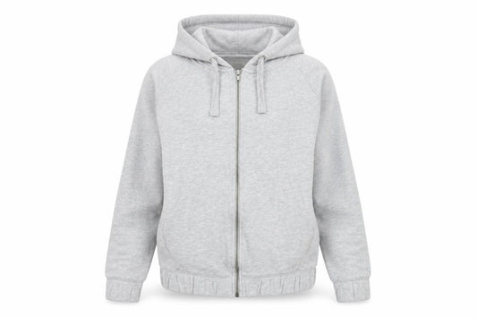Front view of Next women’s grey full zip hoodie, size UK 14, cotton blend