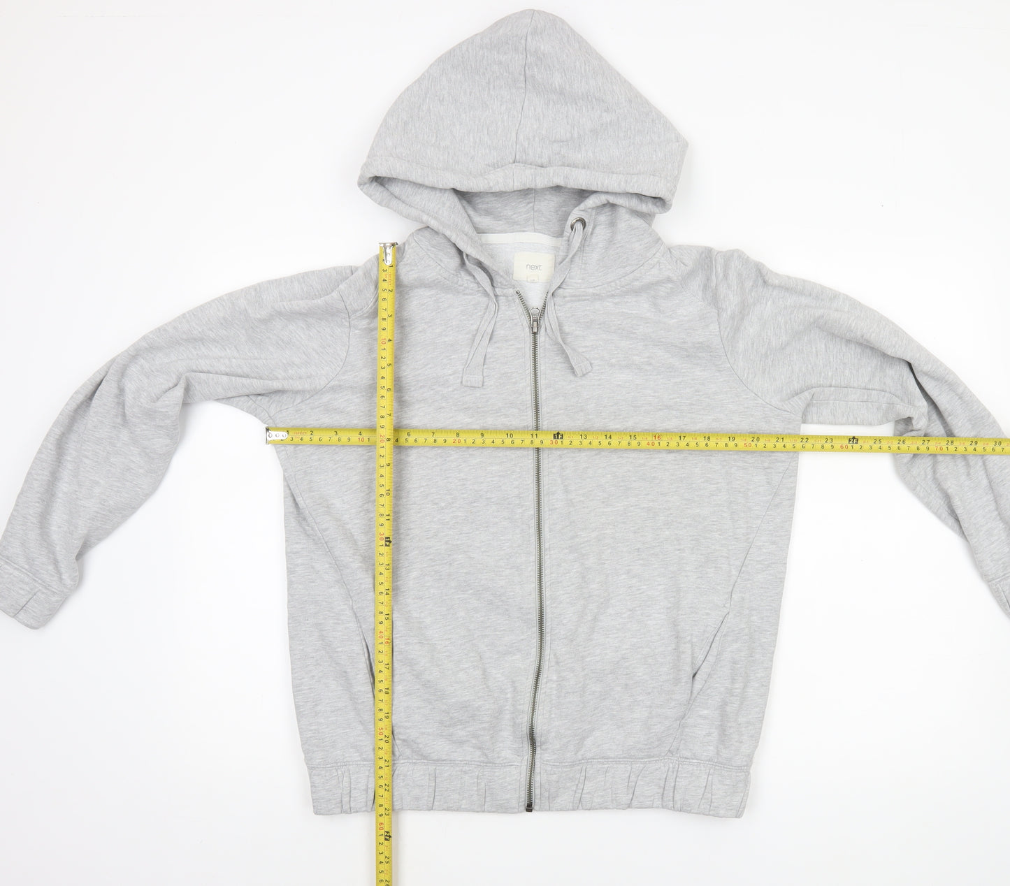 Next Womens Grey Full Zip Hoodie Size 14 Cotton Blend