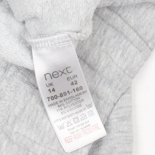 Next Womens Grey Full Zip Hoodie Size 14 Cotton Blend
