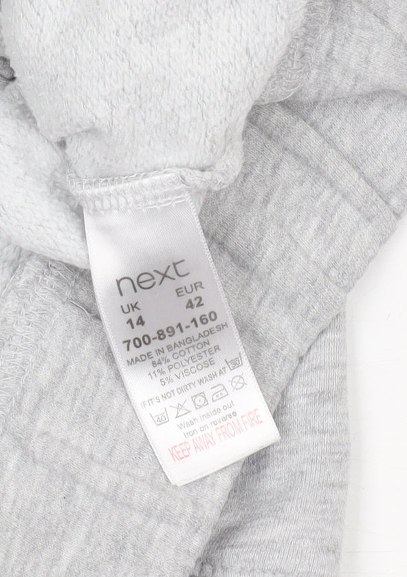 Next Womens Grey Full Zip Hoodie Size 14 Cotton Blend