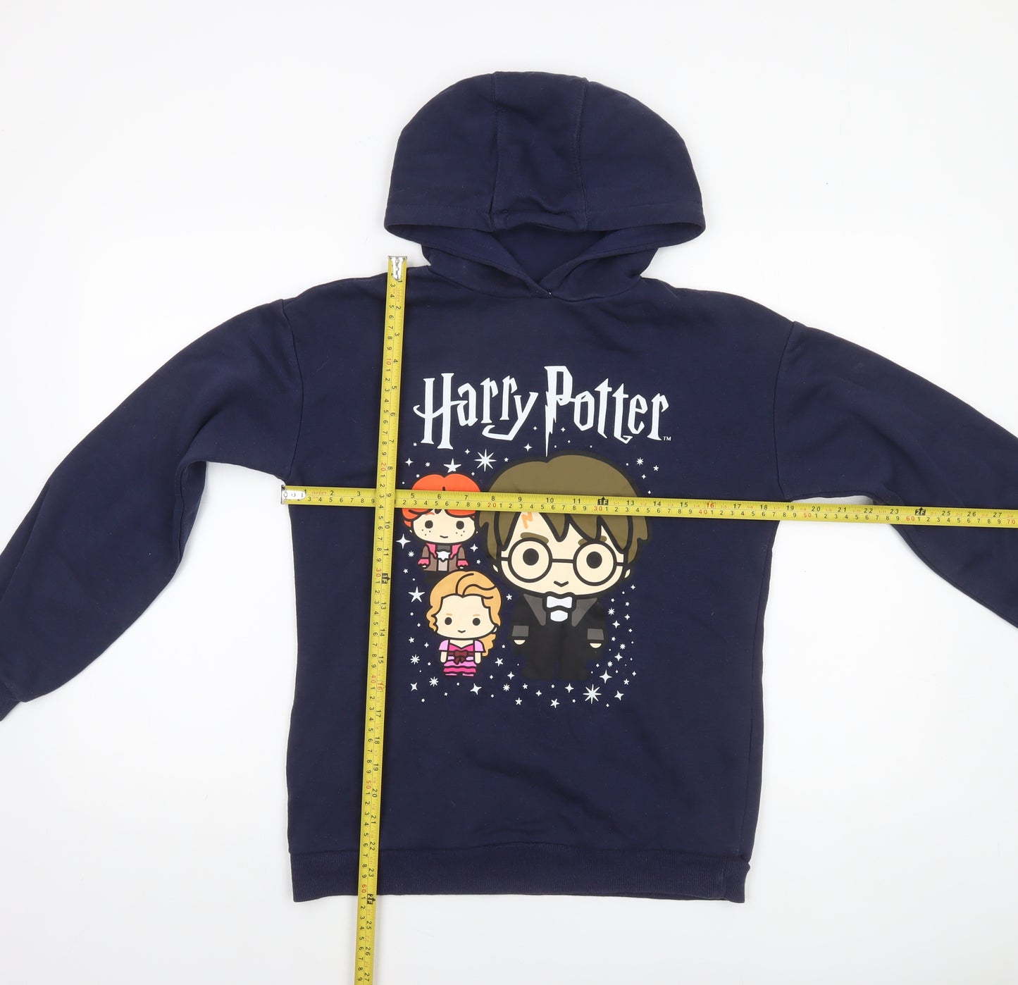 Harry Potter Boys Navy Hoodie 13-14 Years Pullover Graphic Print Cotton Blend