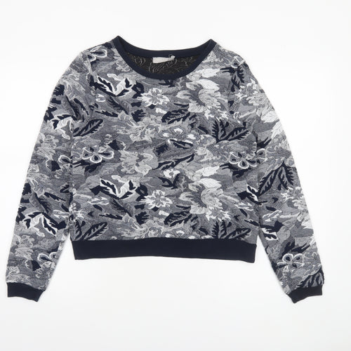 Betty & Co Women's Blue Floral Long Sleeve Pullover Sweatshirt Size 8