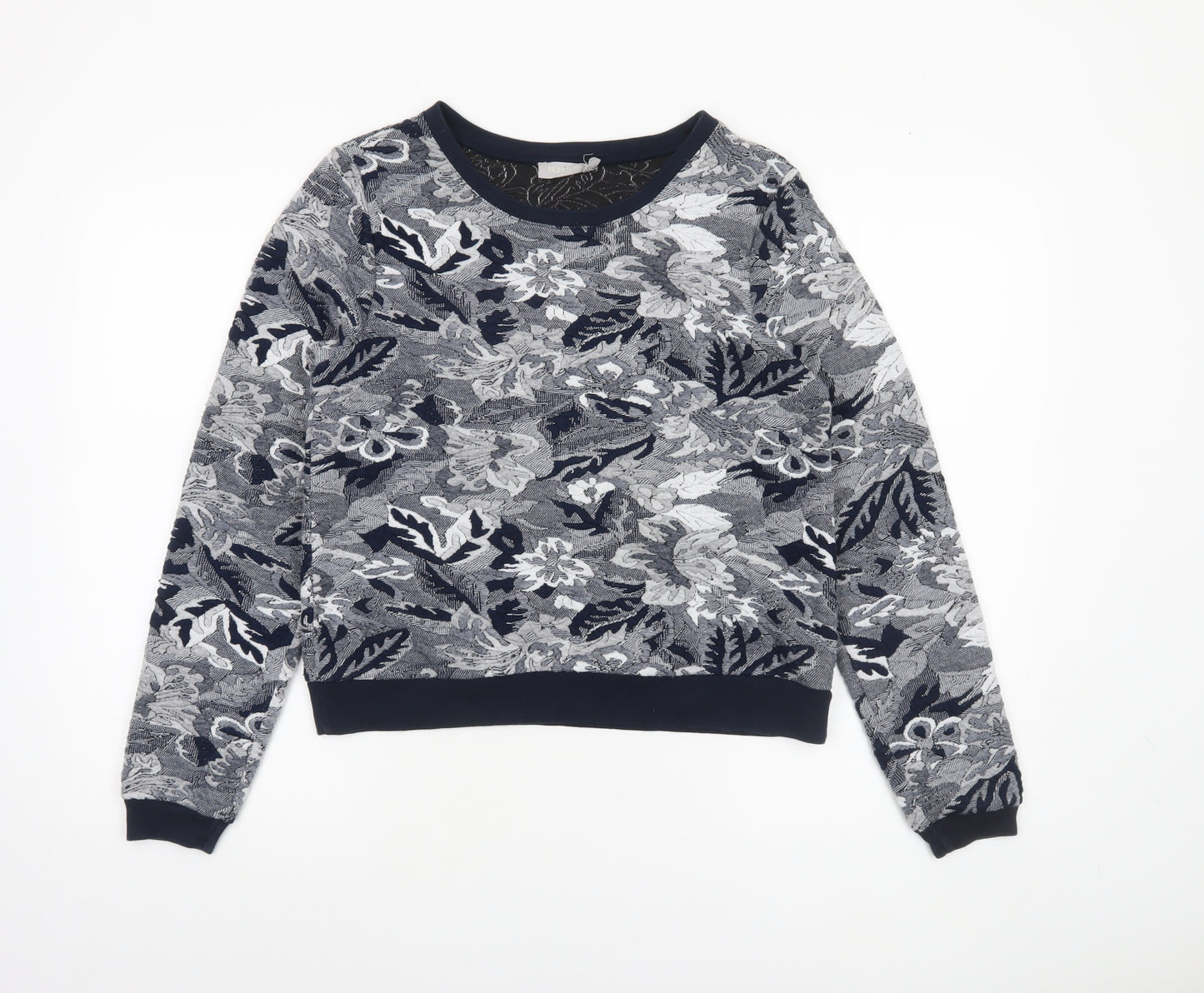 Betty & Co Women's Blue Floral Long Sleeve Pullover Sweatshirt Size 8