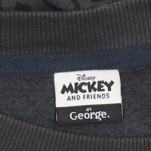 George Disney Minnie Mouse Black Leopard Print Sweatshirt Women L 16-18