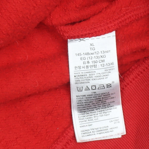 GAP Kids Boys Red XL (12-13 Years) Pullover Hoodie Sweatshirt